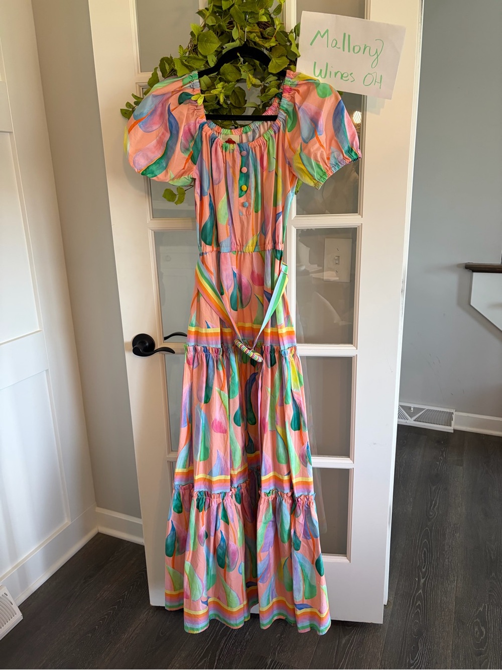 FARM Rio Multicolor Pink Green Orange Maxi Dress